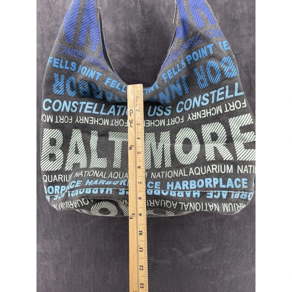 Robin Ruth Baltimore Canvas Hobo Shoulder Bag Harborplace Travel Souvenir Blue